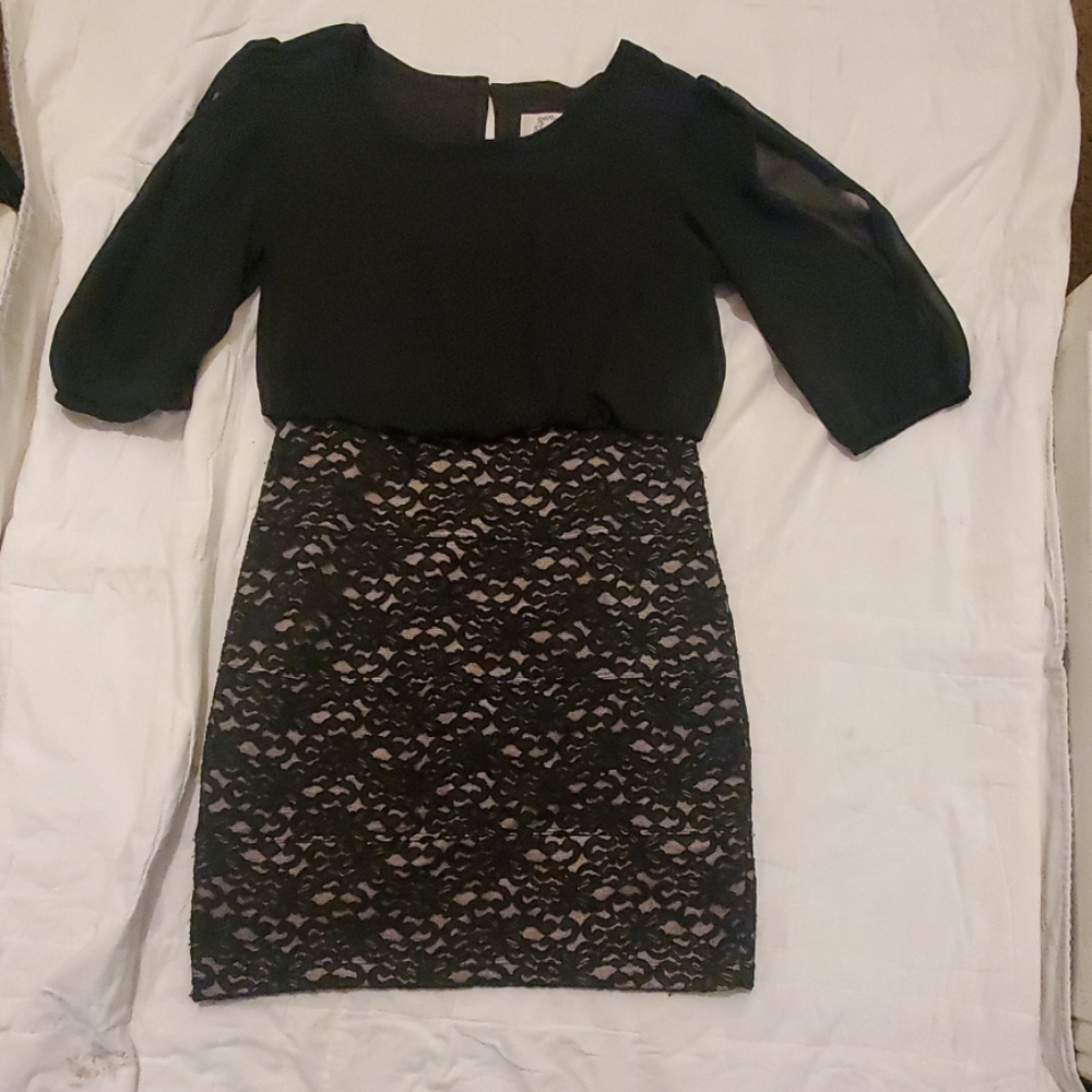 Black an tan dress
